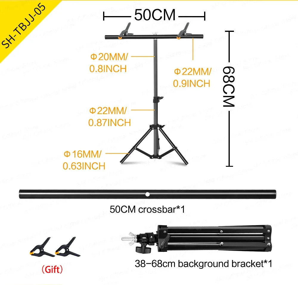 Sh Adjustable Aluminum T-Shaped Photography Backdrop Stand
