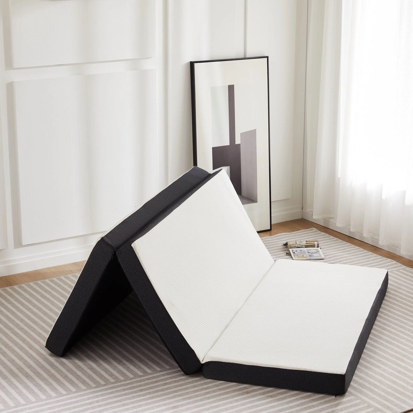 JHK Three Fold Floor Bed CertiPUR US Memory Foam Mattress