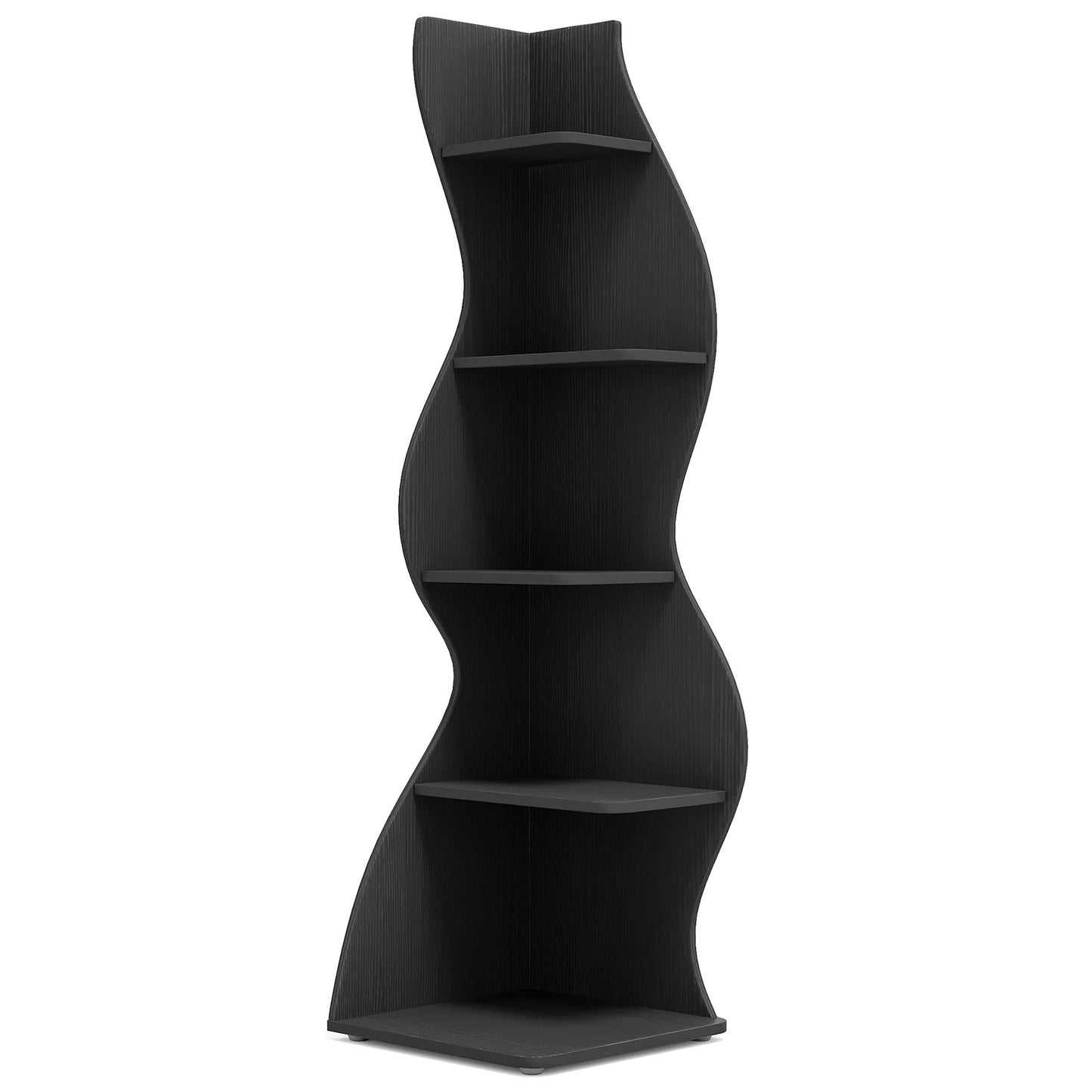Tribesigns Modern 5-Tier Wooden Corner Shelf Bookcase