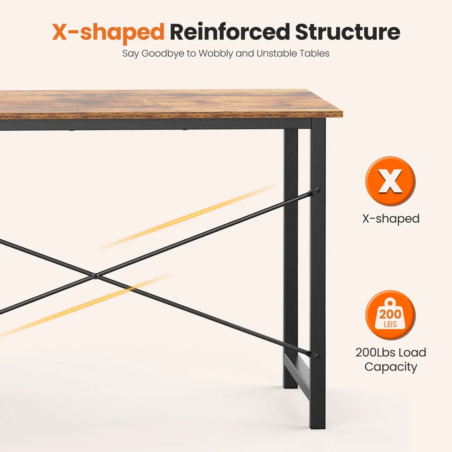 JHK Modern Wood Computer Desk With Two Adjustable Storage Drawers