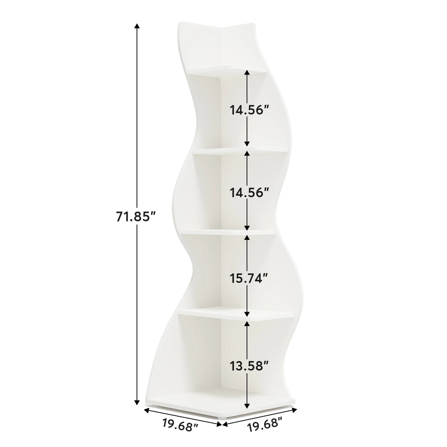 Tribesigns Modern 5-Tier Wooden Corner Shelf Bookcase