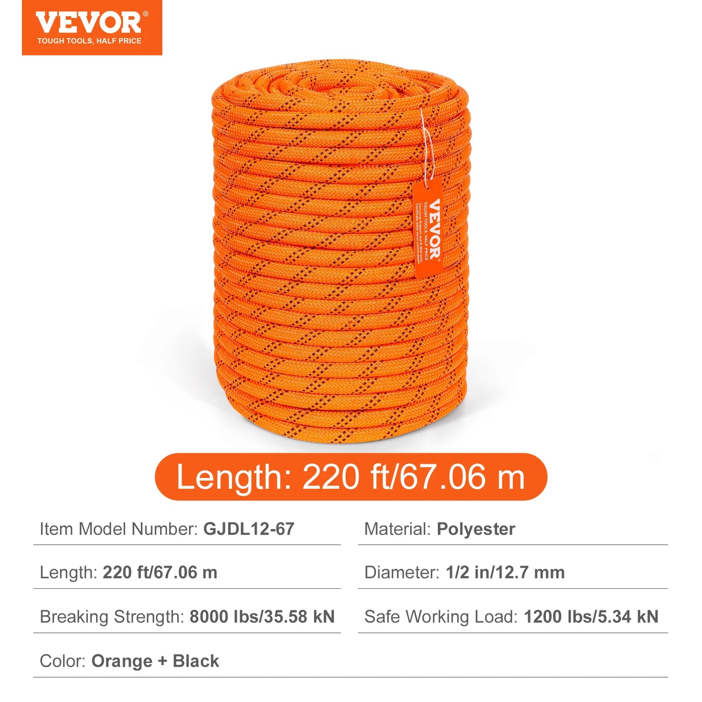 SucceBuy Polyester Rope For Outdoor Camping Rescue And Rappelling Gear