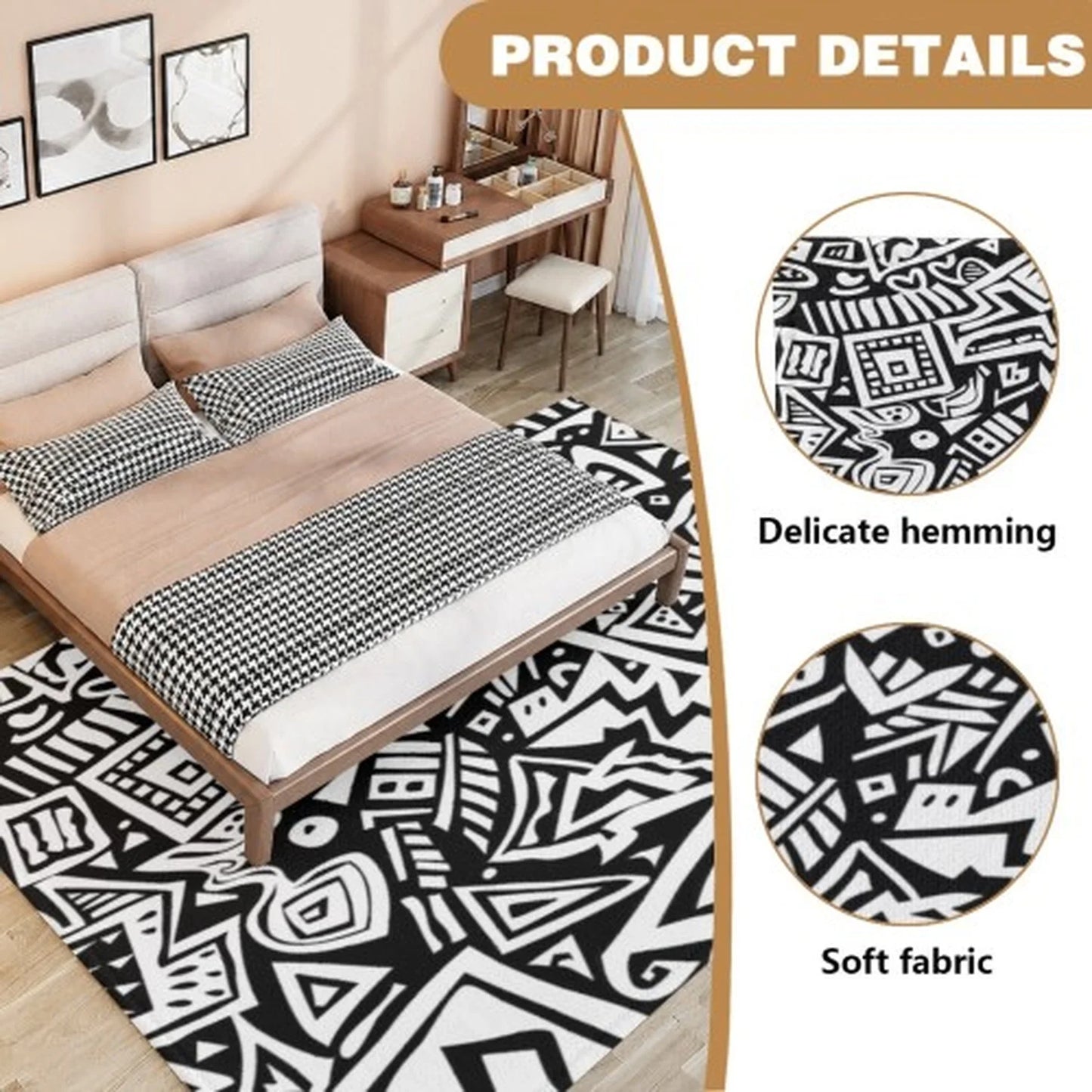 Gothic Floral Polyester Garden Rug For Indoor Home Decor
