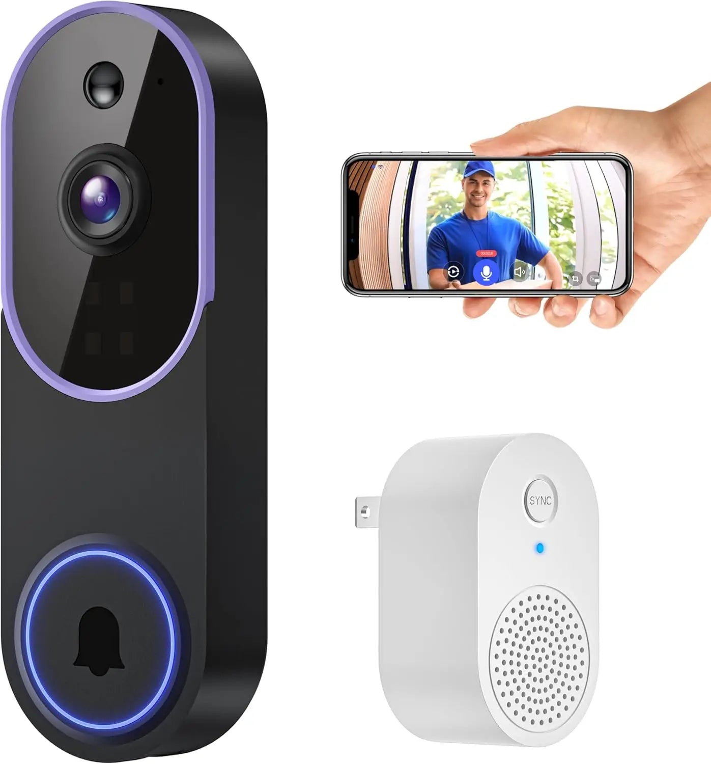 Smart Wireless Video Doorbell With AI Human Detection
