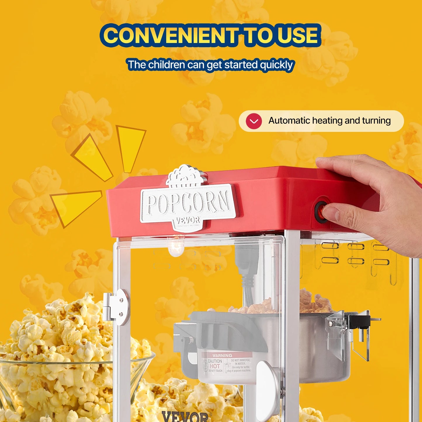 SucceBuy 4 Oz Commercial Countertop Popcorn Maker With Scoops