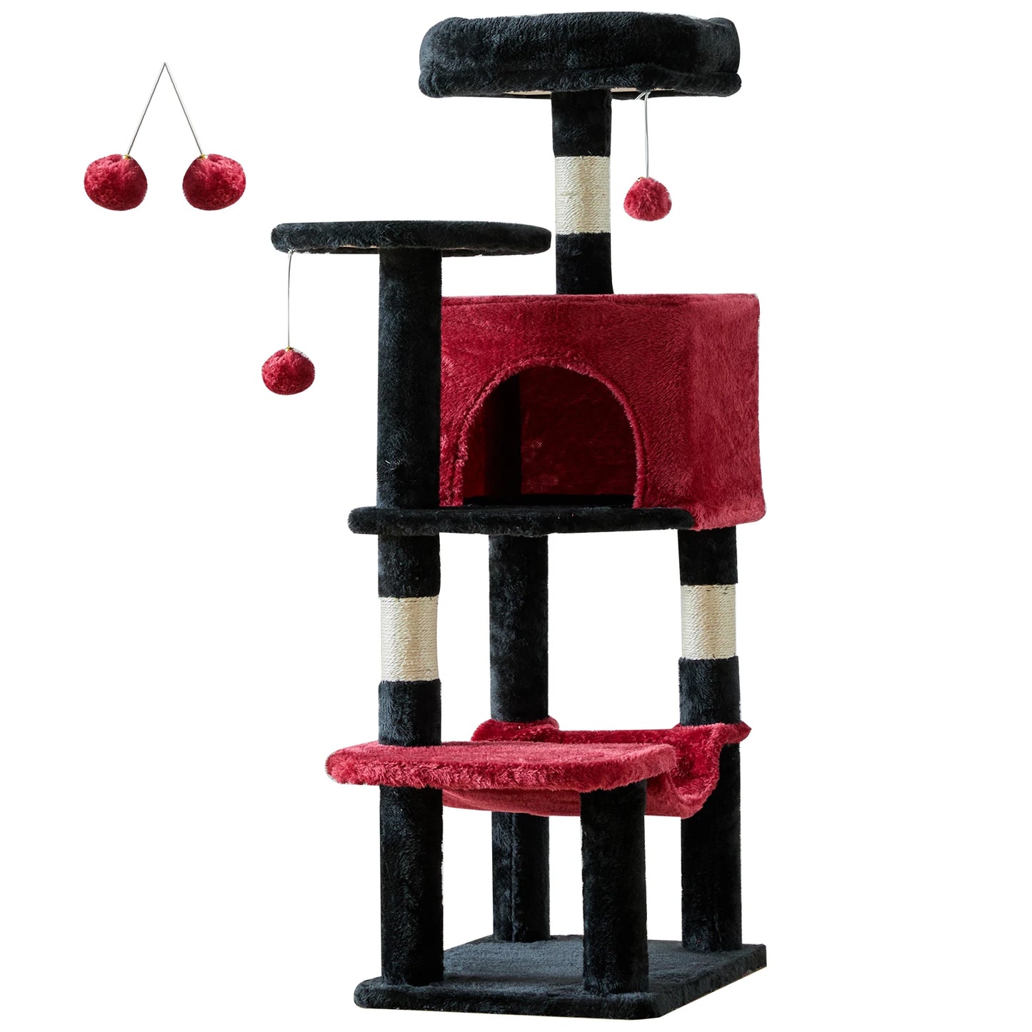 JHK Indoor Multi Cat Tower With Natural Sisal Scratching Posts