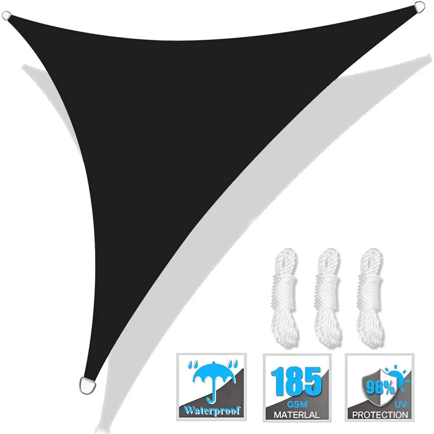Triangle Sun Shade Sail UV Protection Waterproof Outdoor Patio Shelter