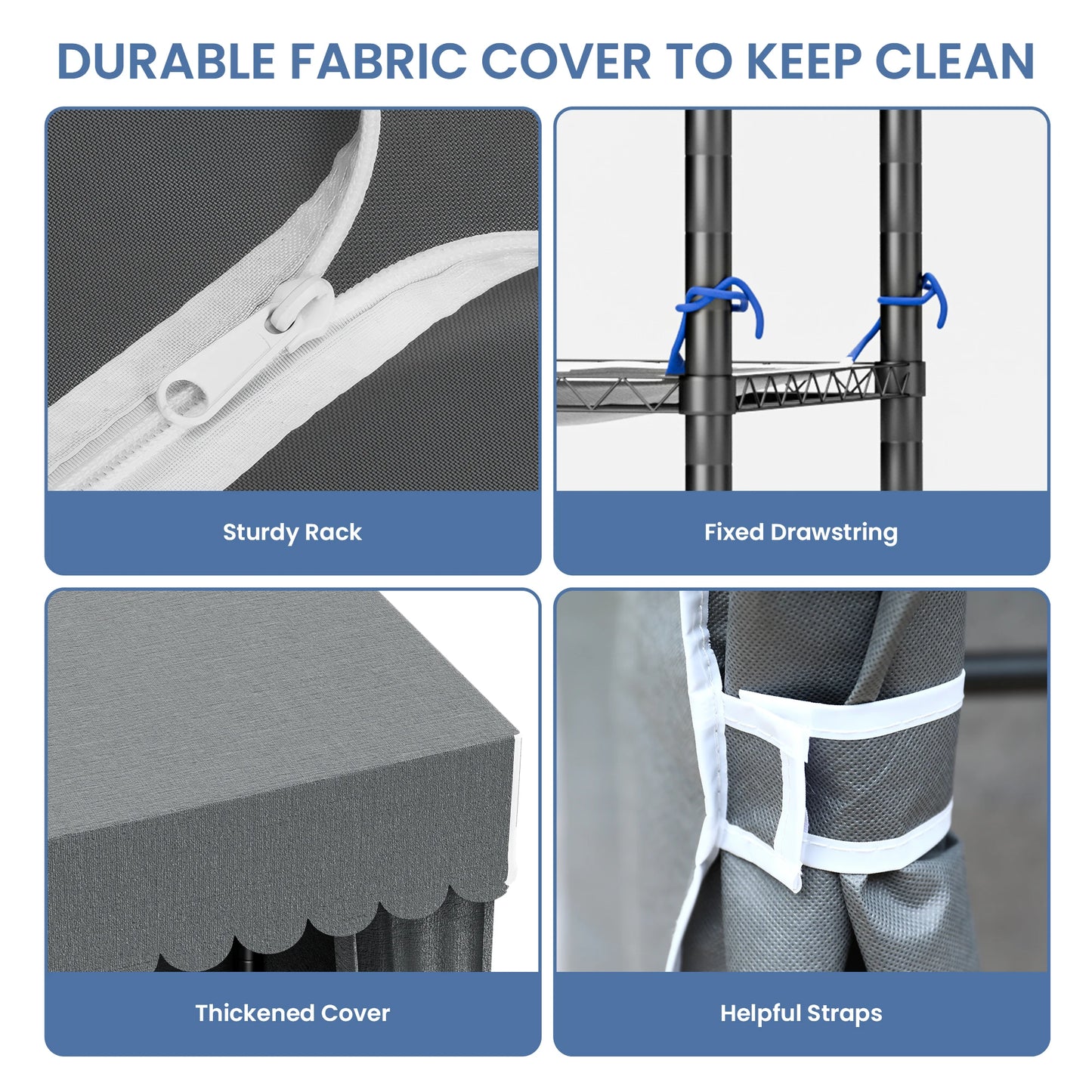 Heavy Duty Metal Freestanding Clothes Rack Storage Organizer