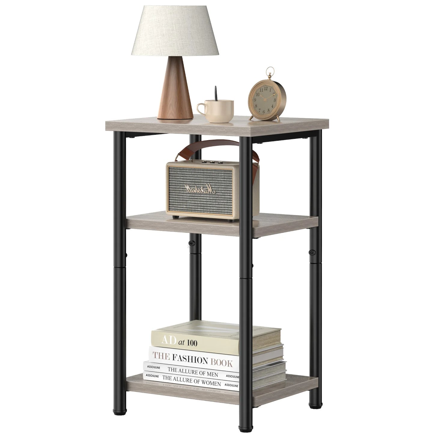MCQ 3 Tier Wood Storage Shelf Coffee Table Living Room