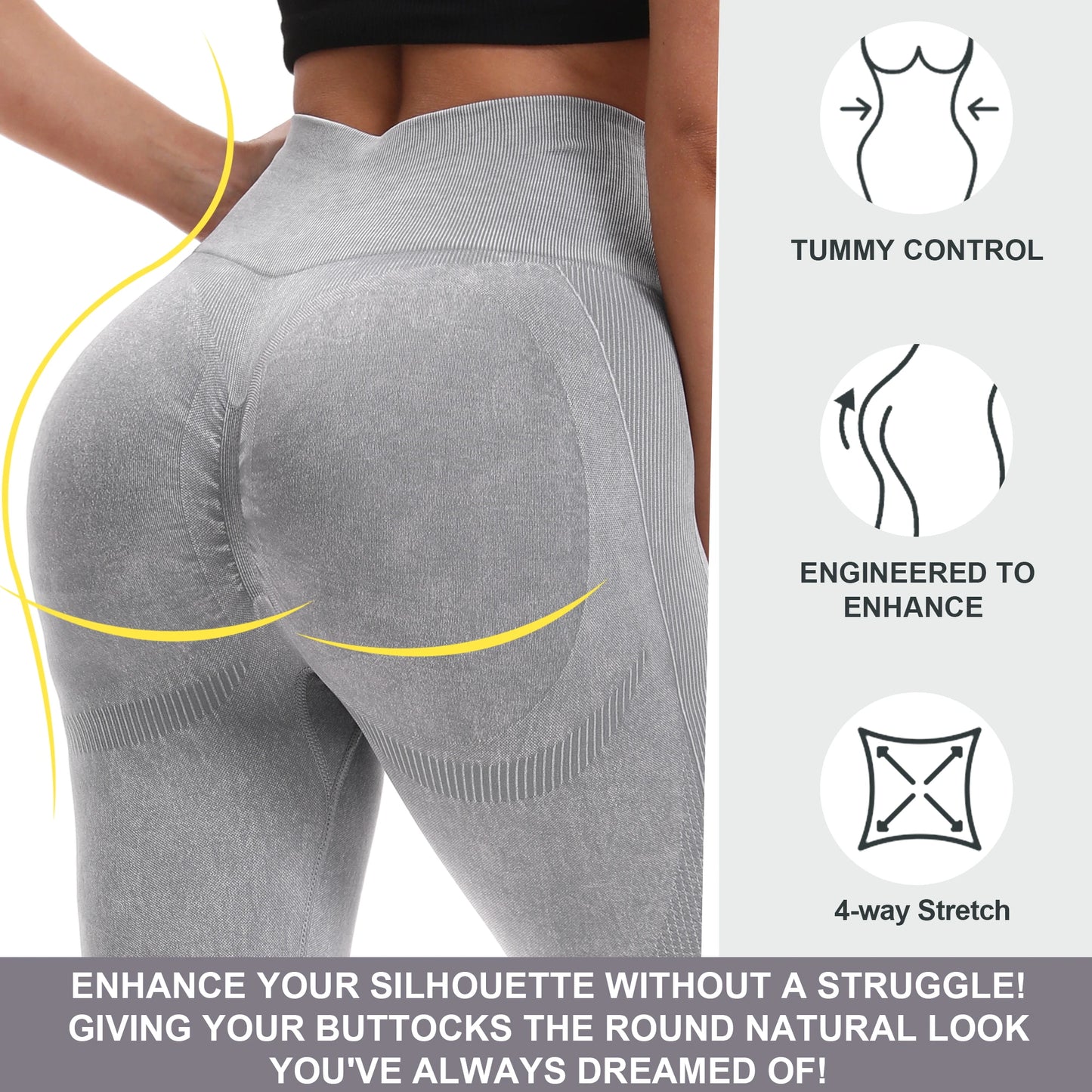 Women's Seamless High Waisted Yoga Leggings With Butt Lifting
