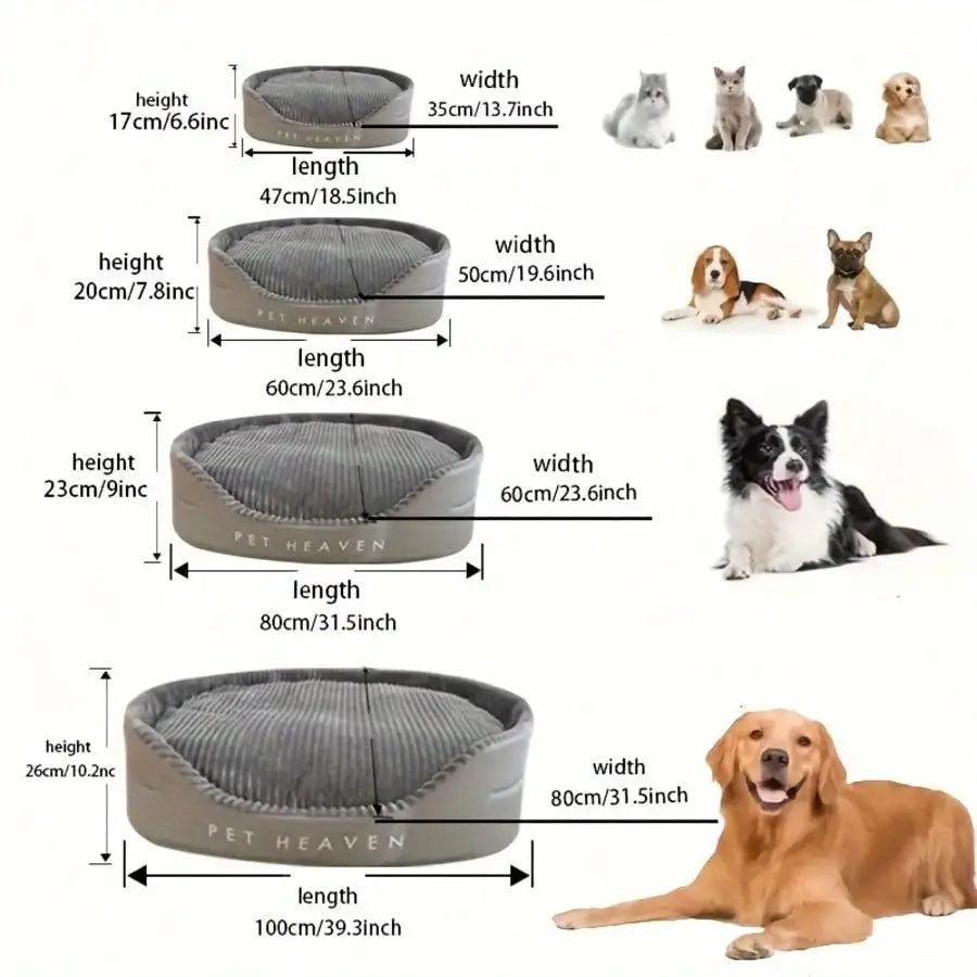 Soft Cotton Pet Bed With Warm Mat For Dogs And Cats