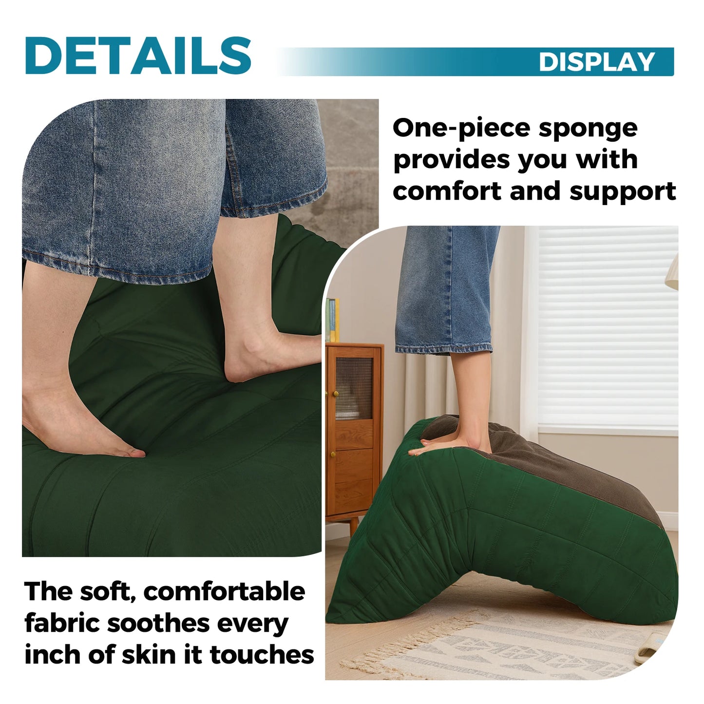 Armless Ergonomic Memory Foam Lounge Beanbag Chair