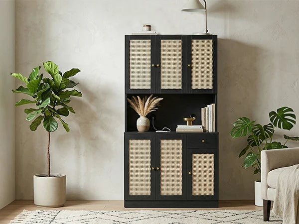 Modern Wooden Tall Storage Cabinet With Countertop