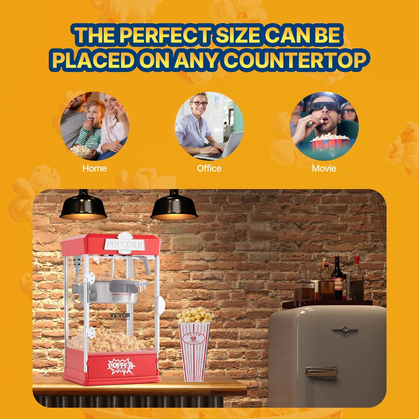 SucceBuy 4 Oz Commercial Countertop Popcorn Maker With Scoops