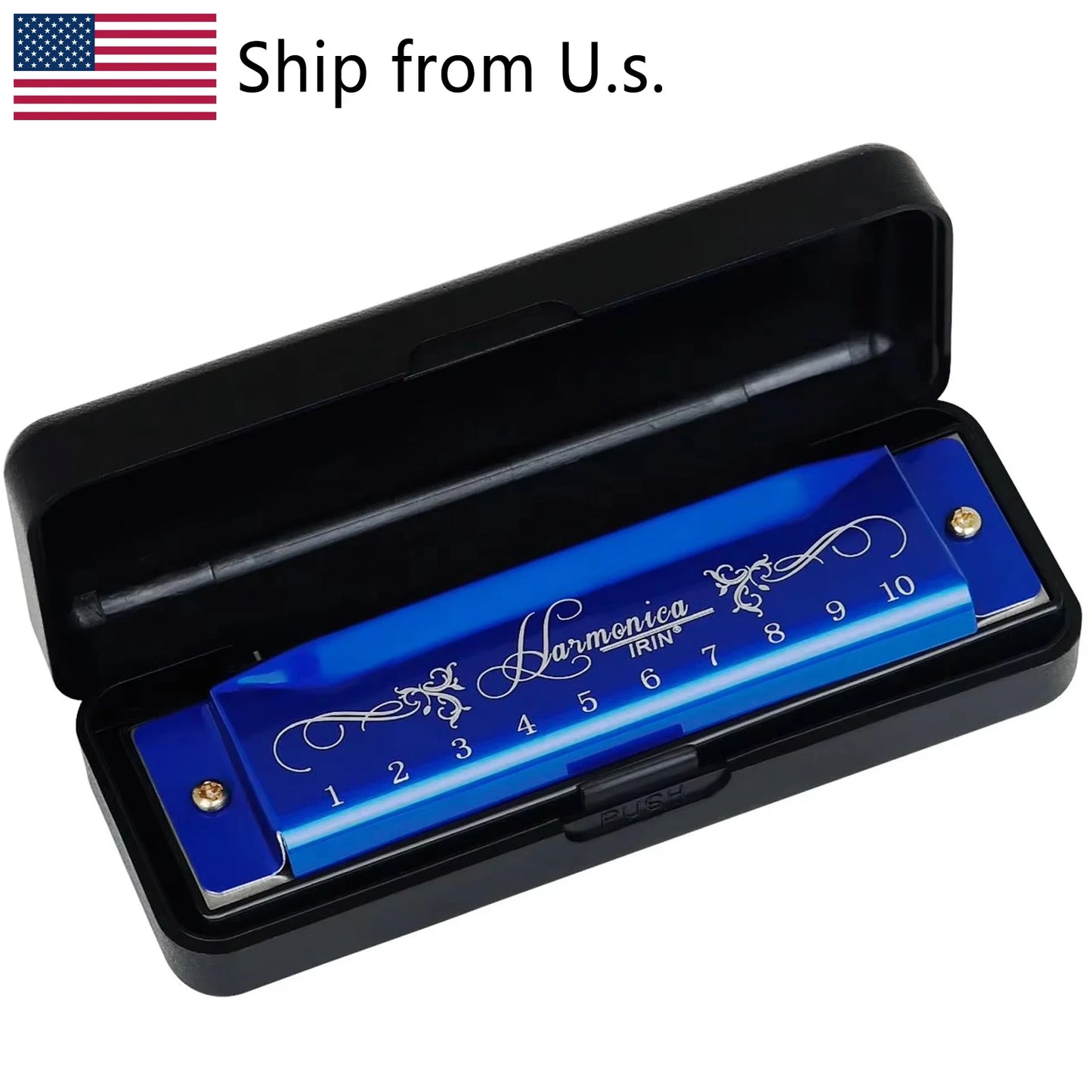 Irin 10 Hole Key C Harmonica With Metal Wind Instrument