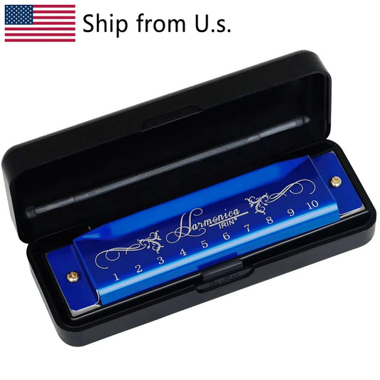 Irin 10 Hole Key C Harmonica With Metal Wind Instrument