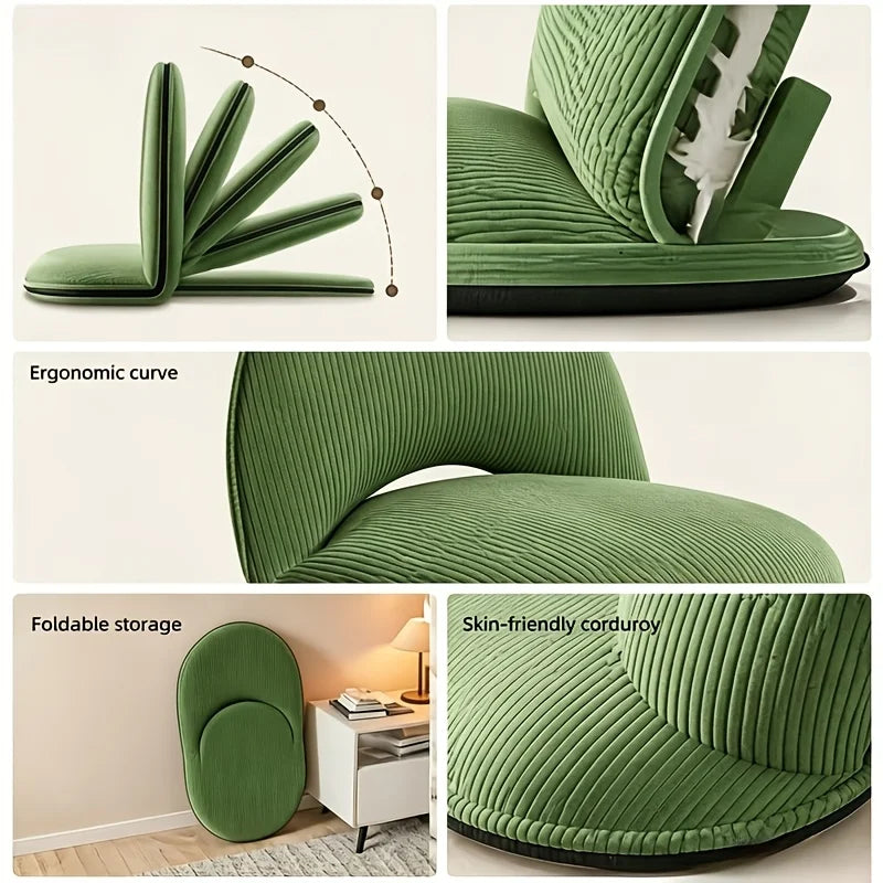 Adjustable Lazy Recliner Floor Sofa With Backrest Foldable Design