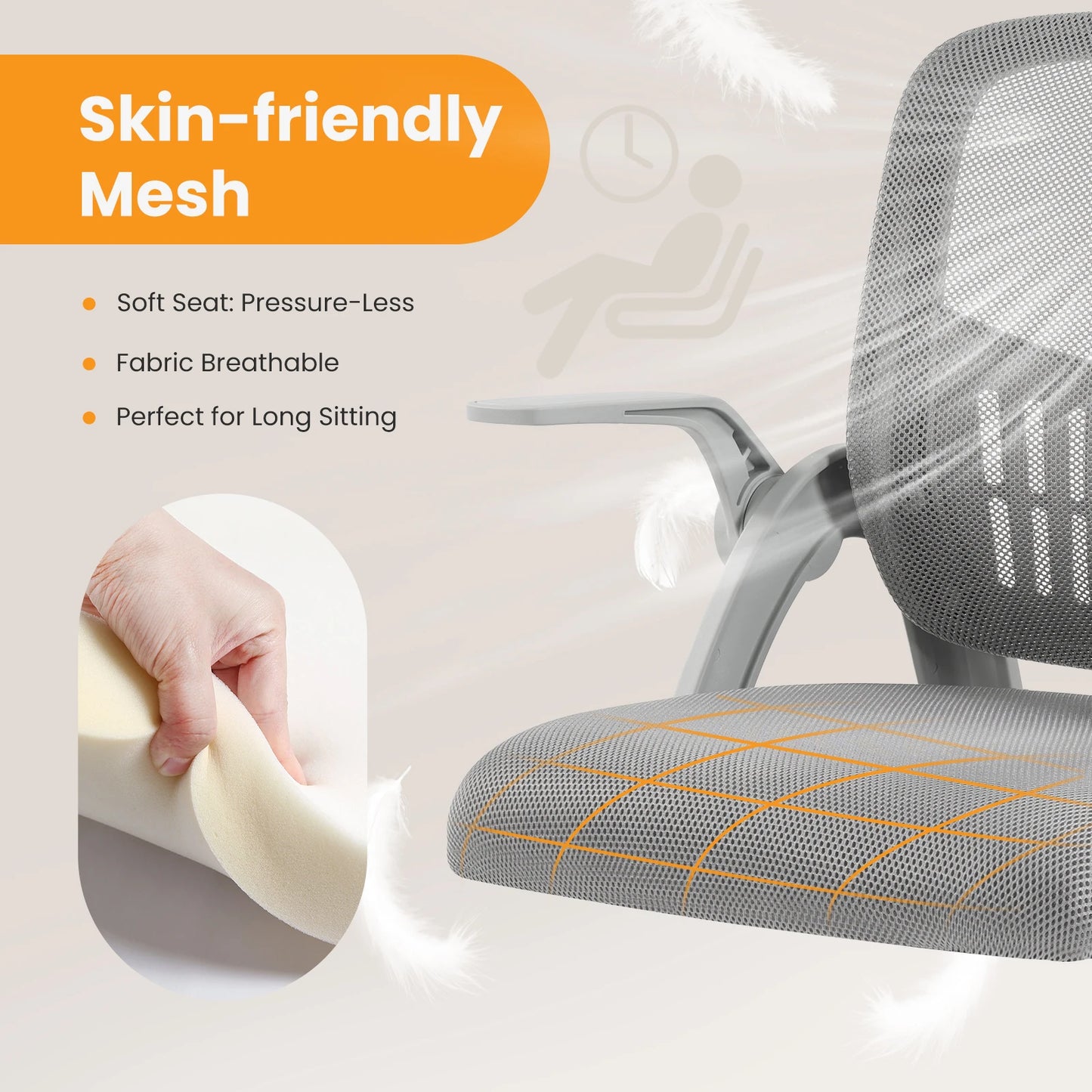MCQ Ergonomic Mid Back Chair With Lumbar Support 360 Swivel