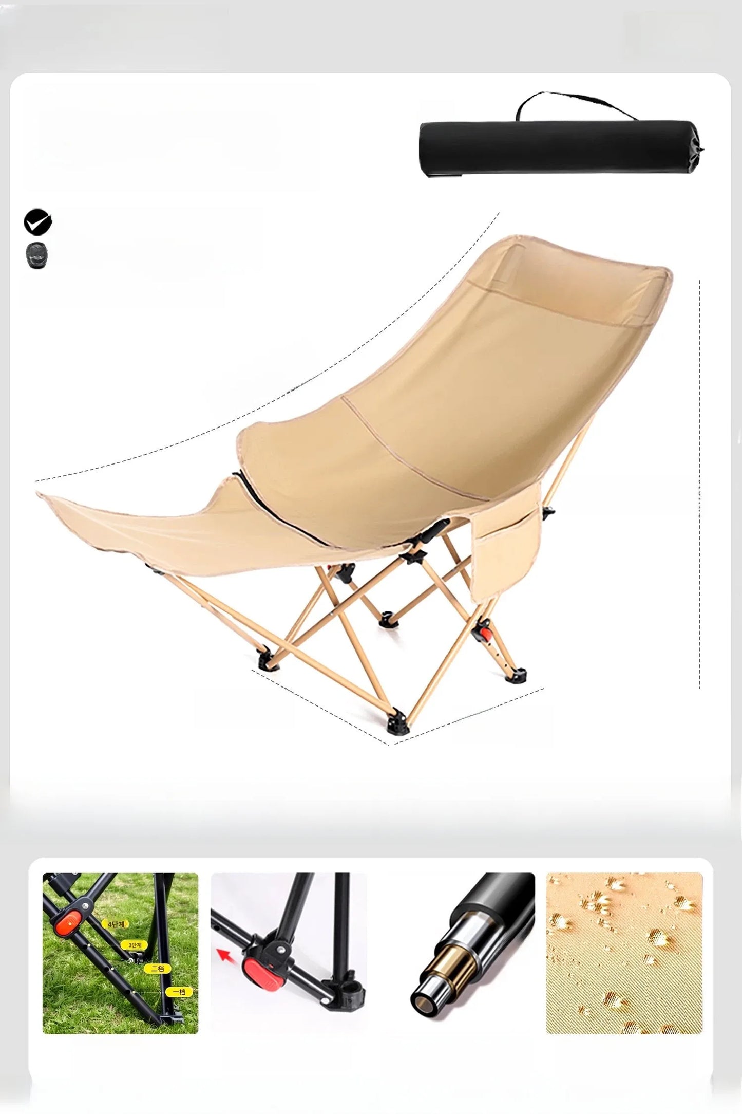 Liushaduola Portable Heavy Duty Folding Outdoor Moon Chair Camping