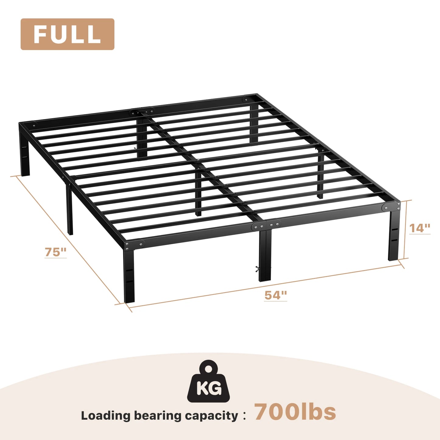 JHK Steel Metal Platform Bed Frame With Storage