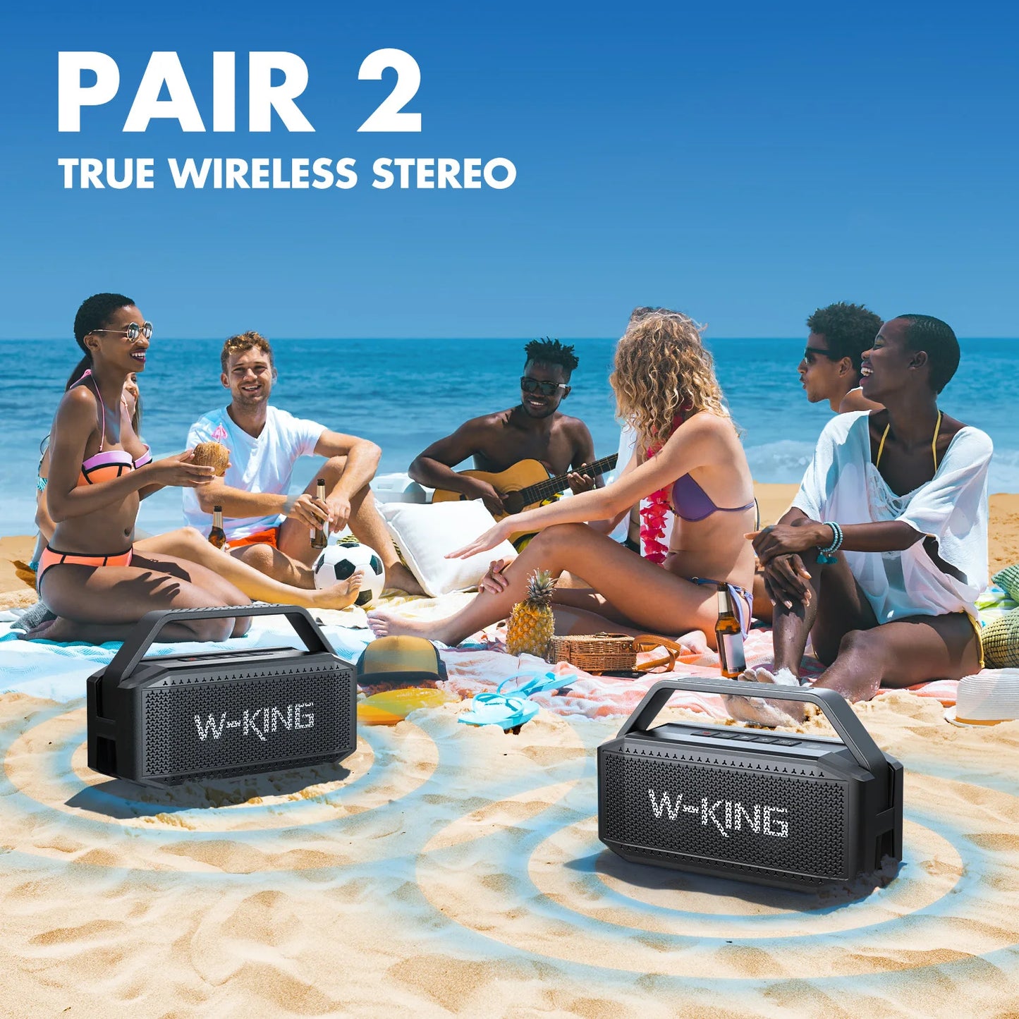 W-King D9-1 100W Peak Deep Bass Waterproof Bluetooth Speaker