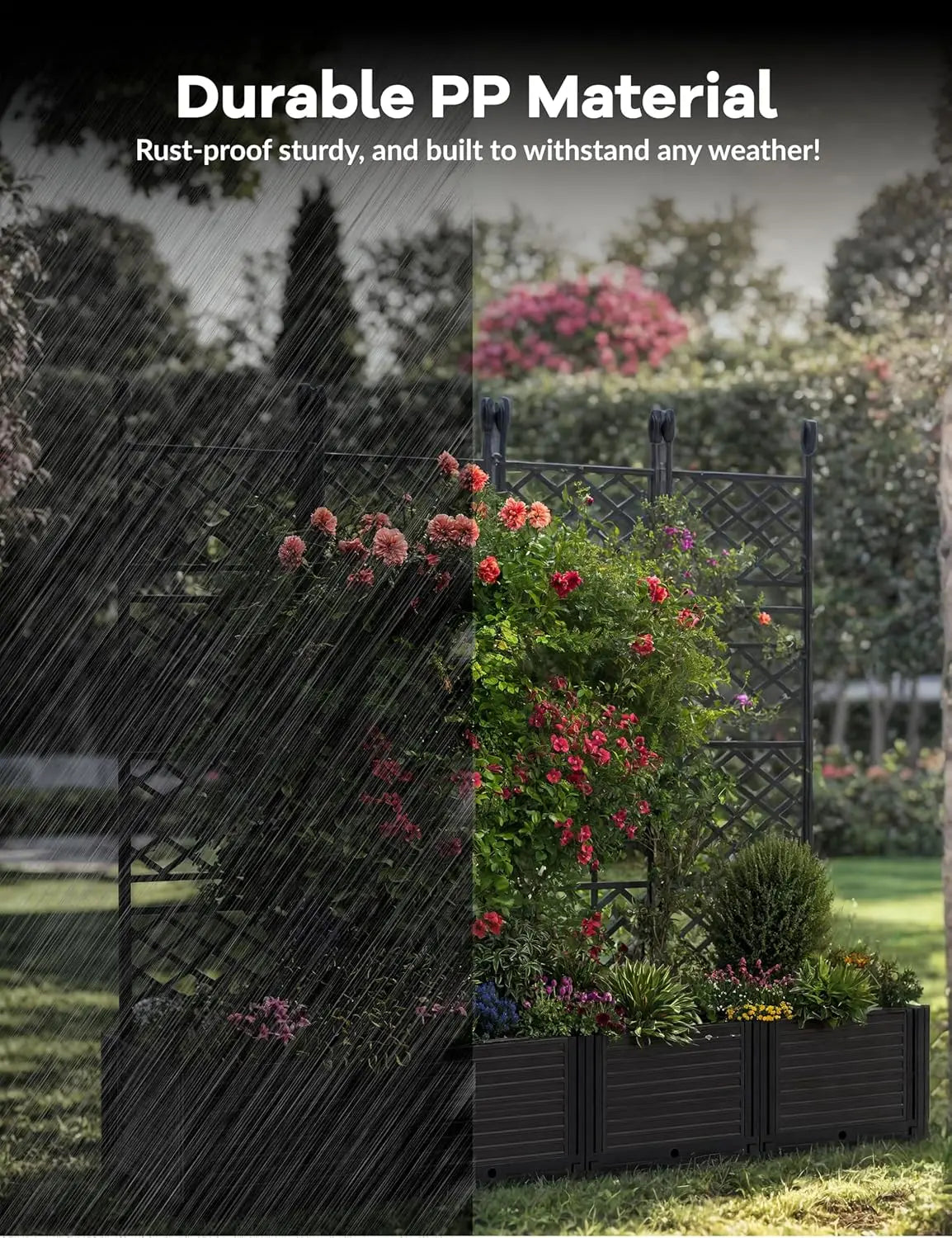Twister CK Plastic Planter Box With Trellis Rack