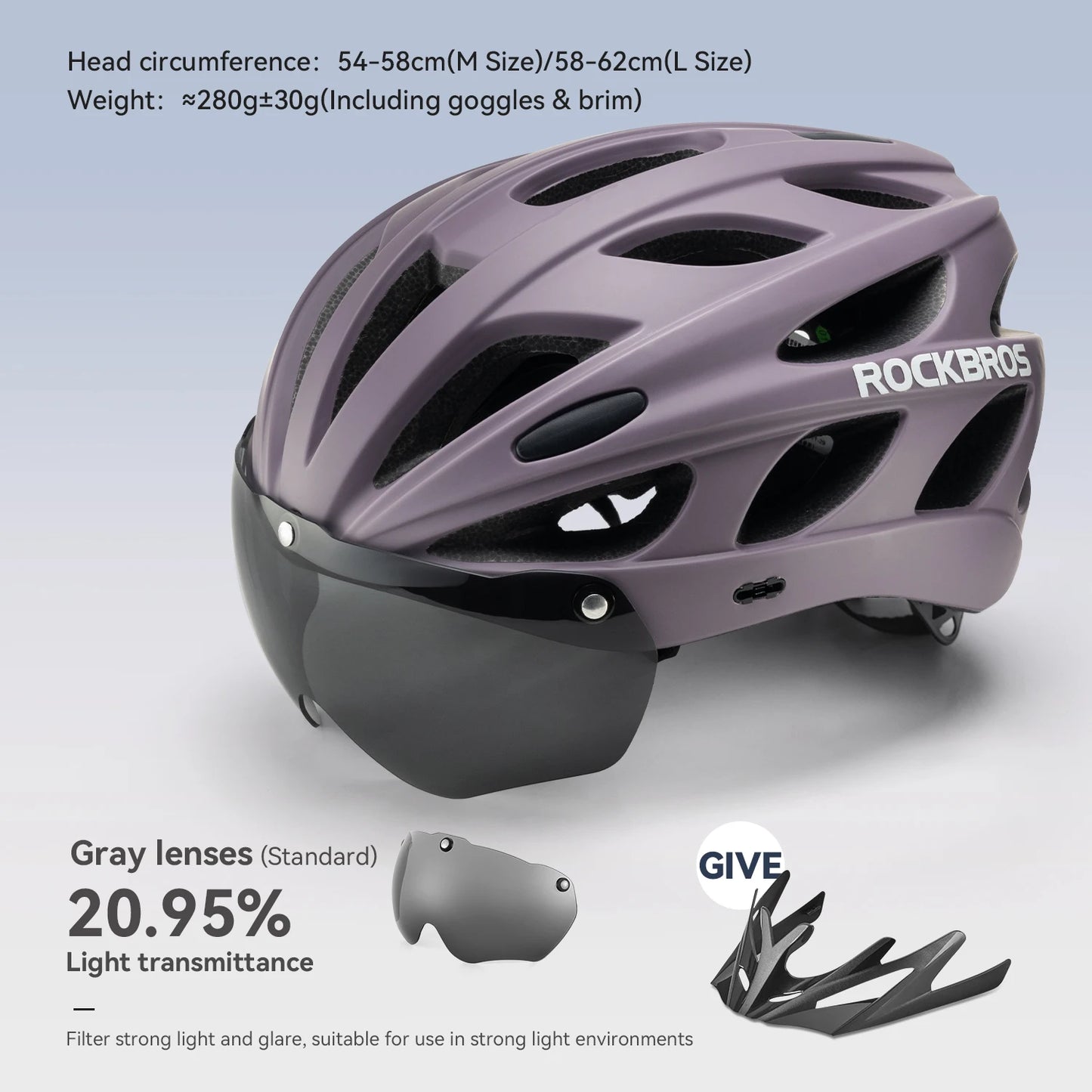 Rockbros Lightweight Cycling Helmet With Integrated Goggles
