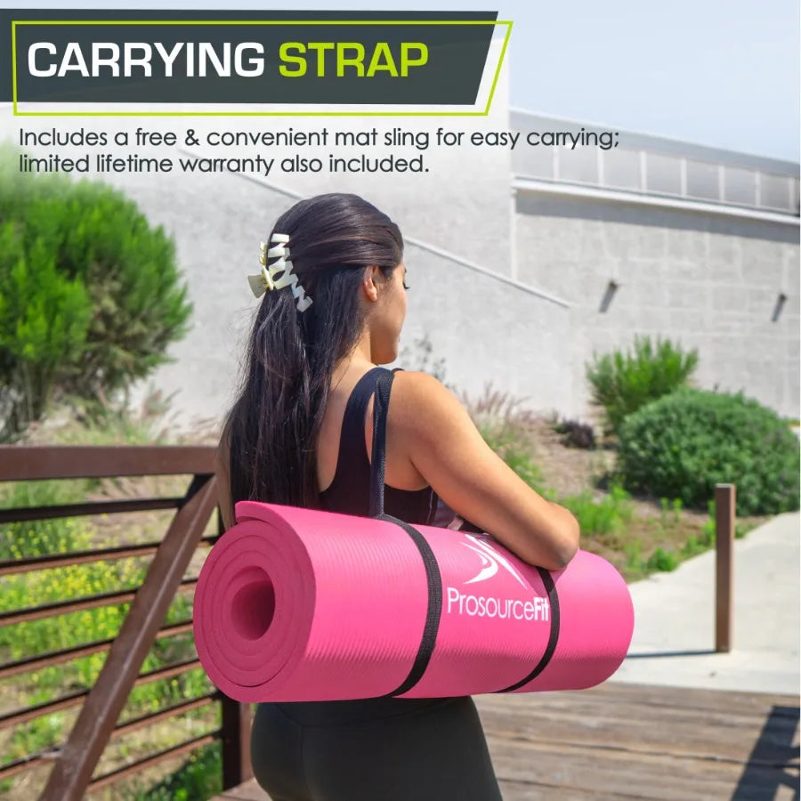 Extra Thick Natural Rubber Yoga Pilates Mat For Fitness Exercise