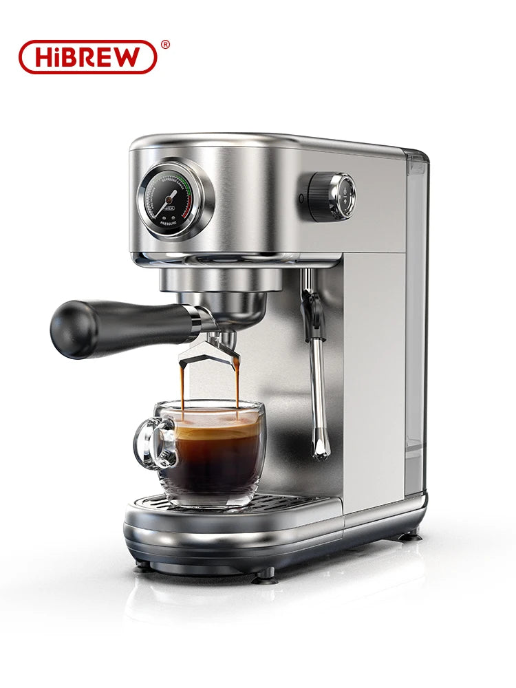 HiBrew 20Bar Semi Automatic Espresso Coffee Maker With Adjustable Temperature