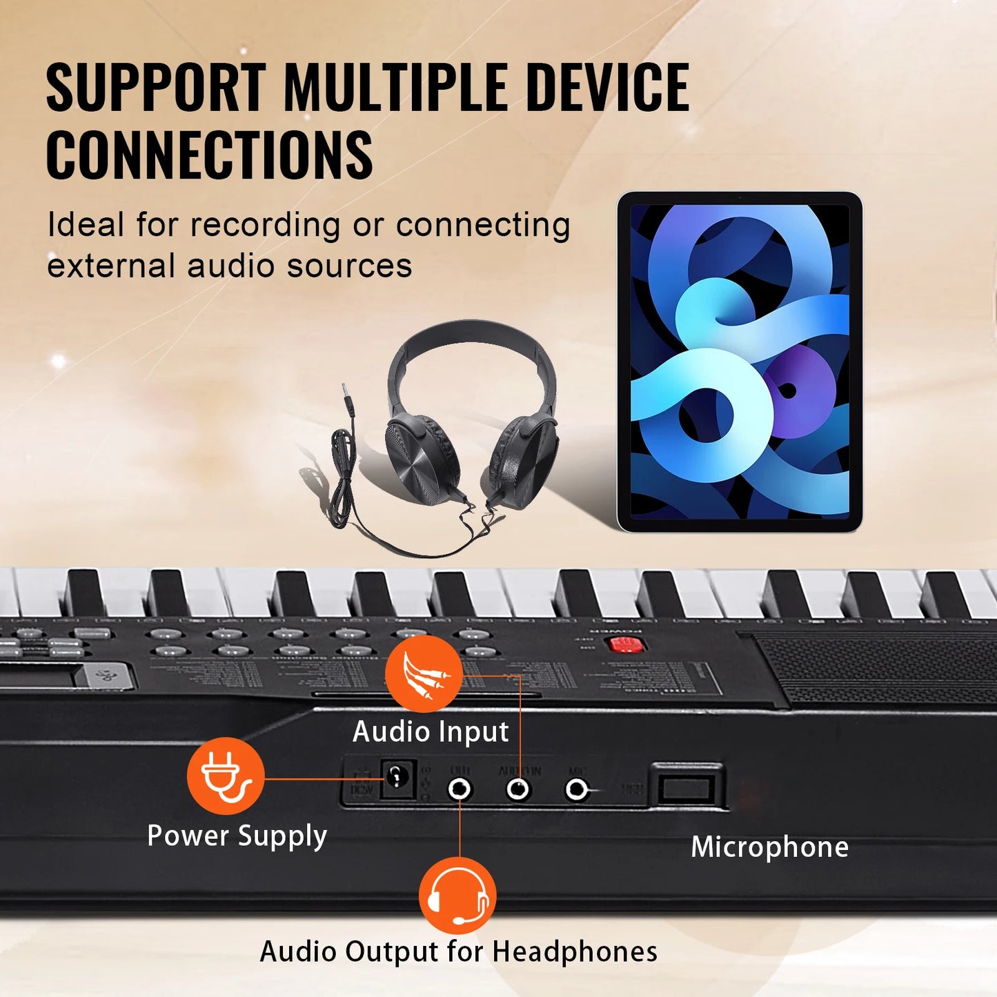 SucceBuy 61 Key Digital Electric Portable Piano Keyboard
