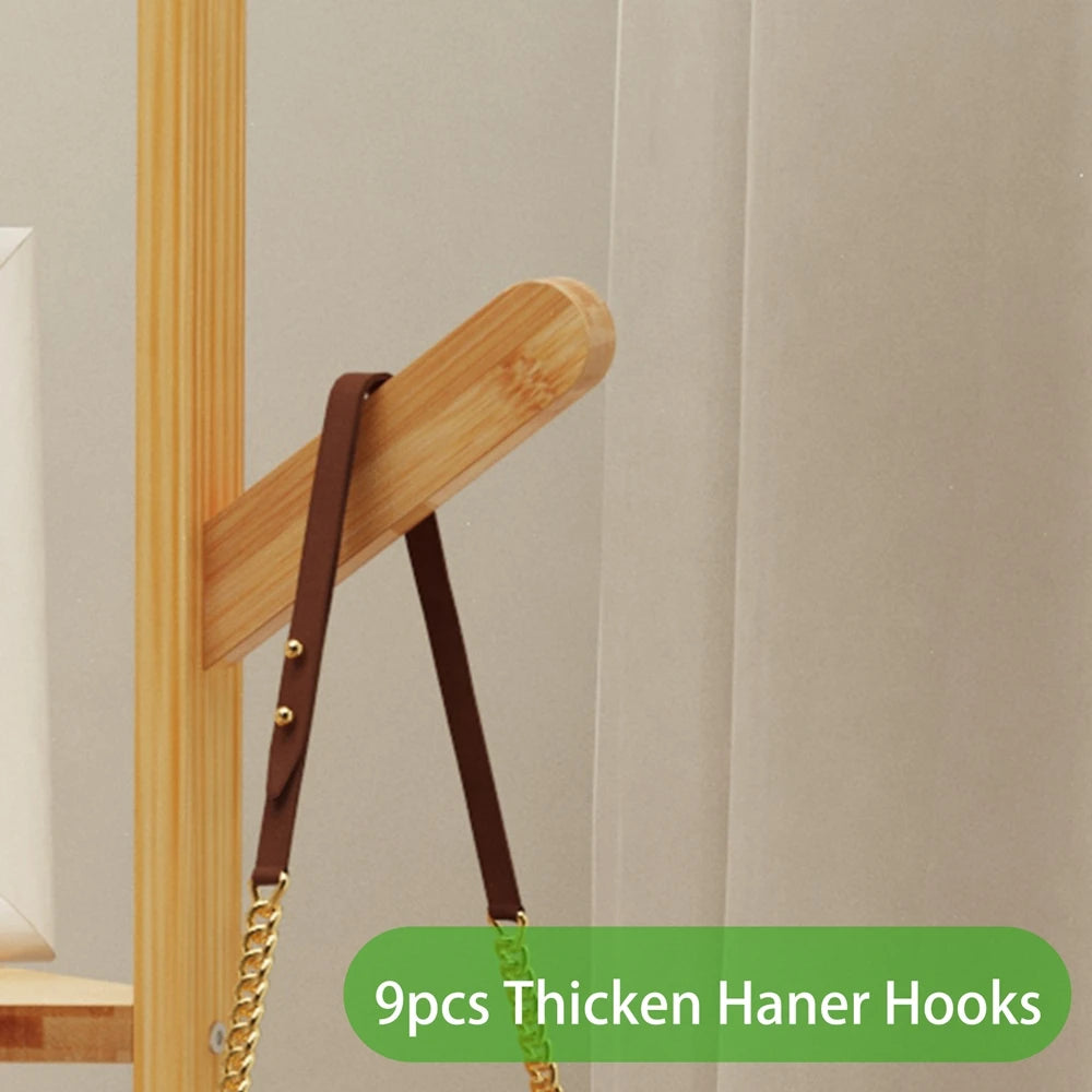 Wisfor Bamboo Corner Tree Coat Rack With Hooks And Shelves