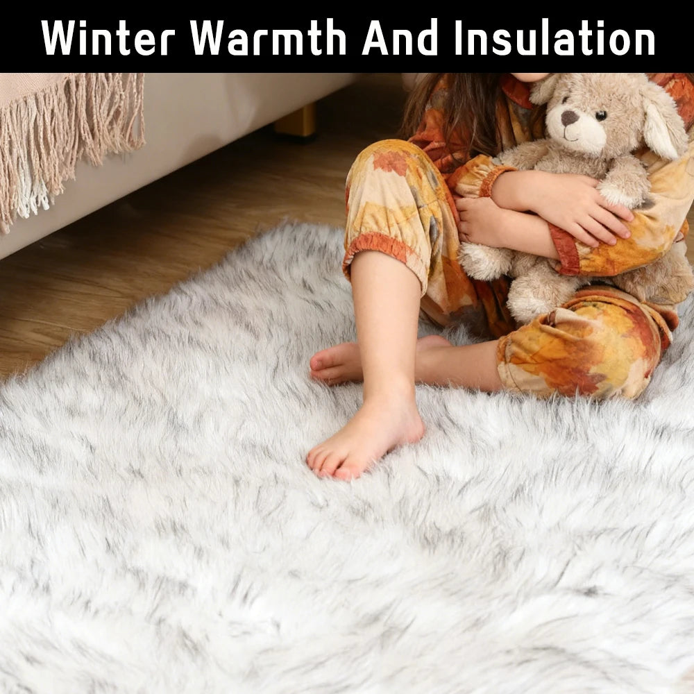 Premium Plush Polyester Fluffy Area Rug For Cozy Home Decor