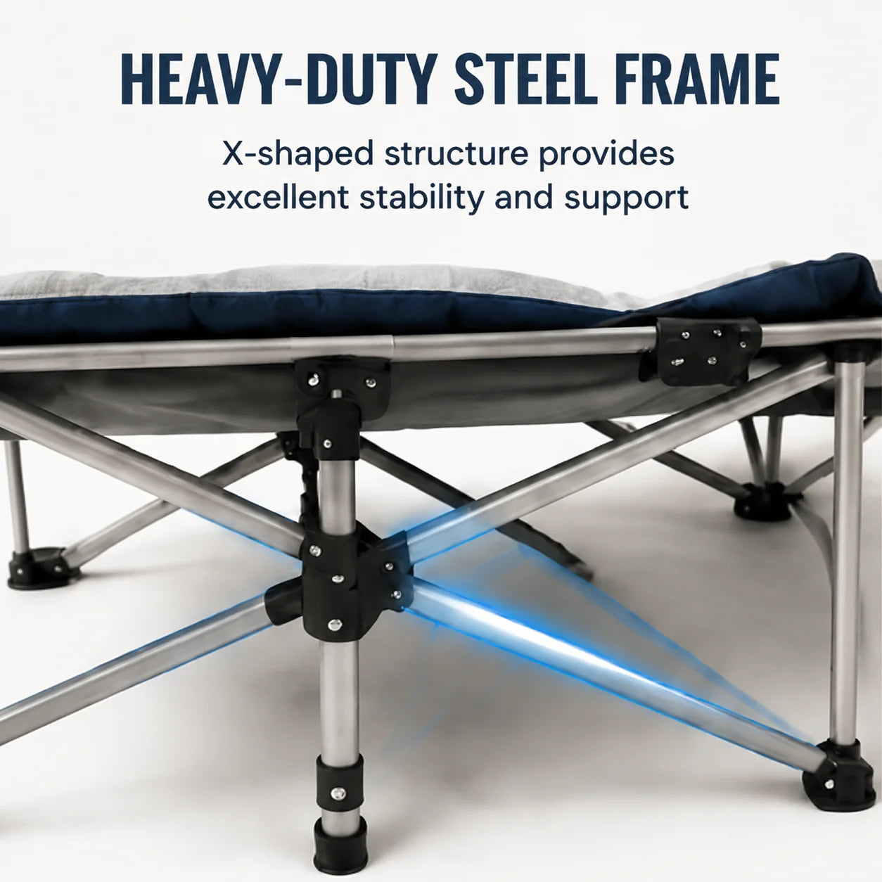 Portable Folding Camping Cot Padded Mattress For Travel Office Use