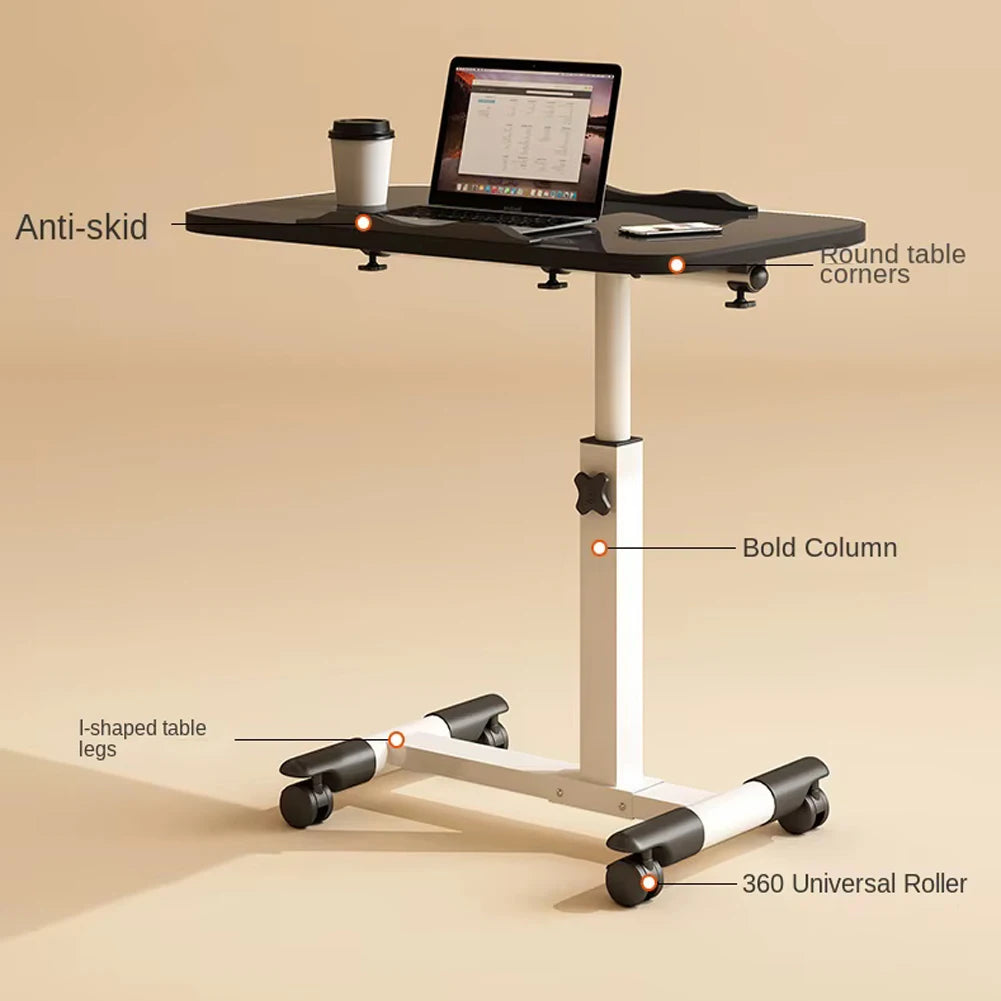 Twister.Ck Adjustable Height Overbed Table With Tilting Desktop Wheels