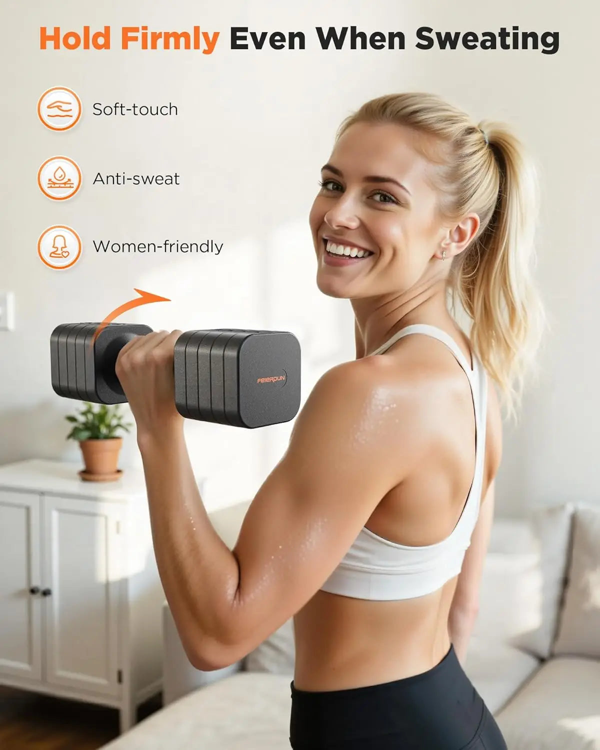 Fed Adjustable Dumbbells 5In1 Set For Home Gym Strength Training