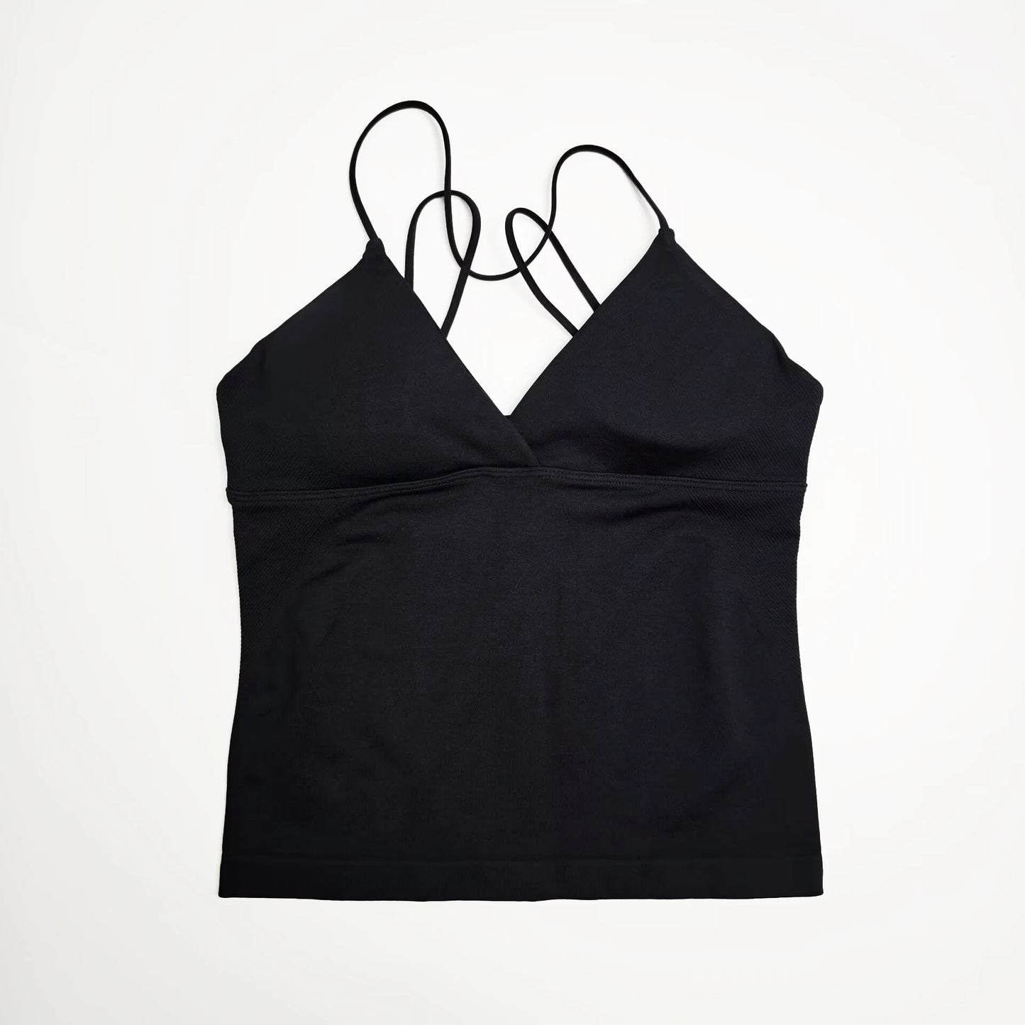 Nclagen Women Seamless Twist Front Longline Yoga Top