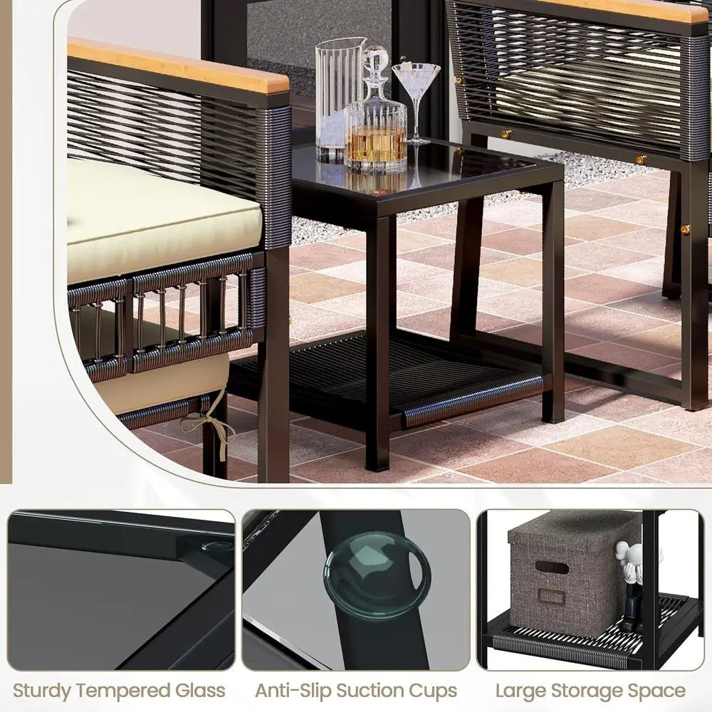 5-Piece Outdoor Wicker Patio Furniture Set