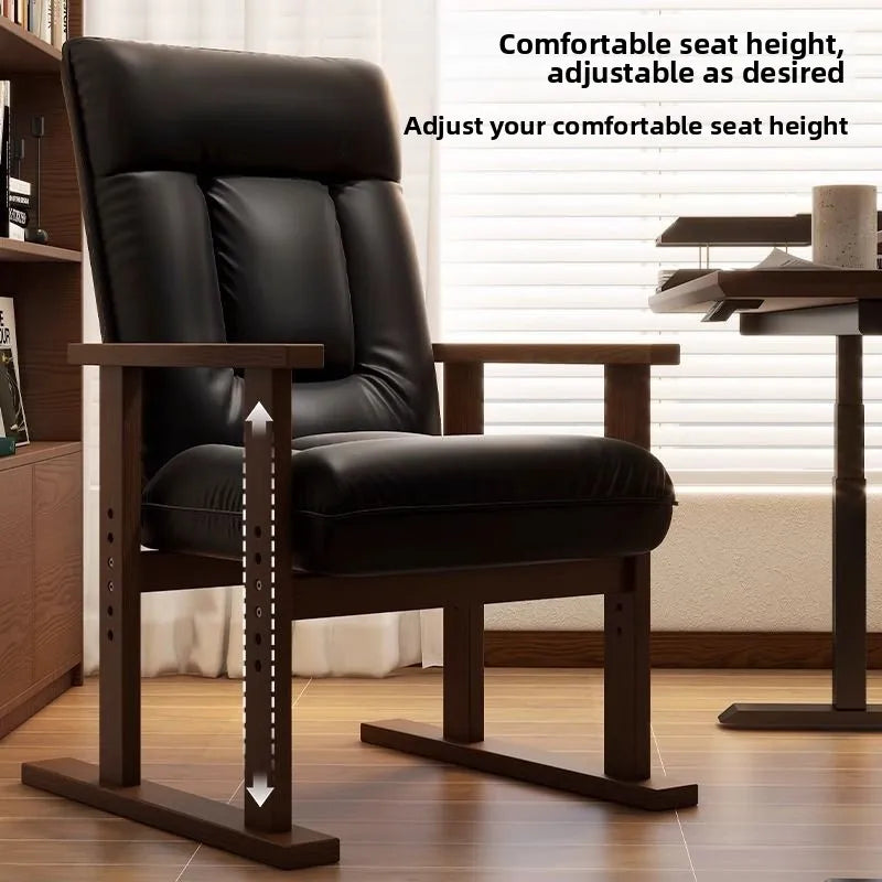 MOYU Ergonomic Adjustable Wood Recliner Office Chair For Home