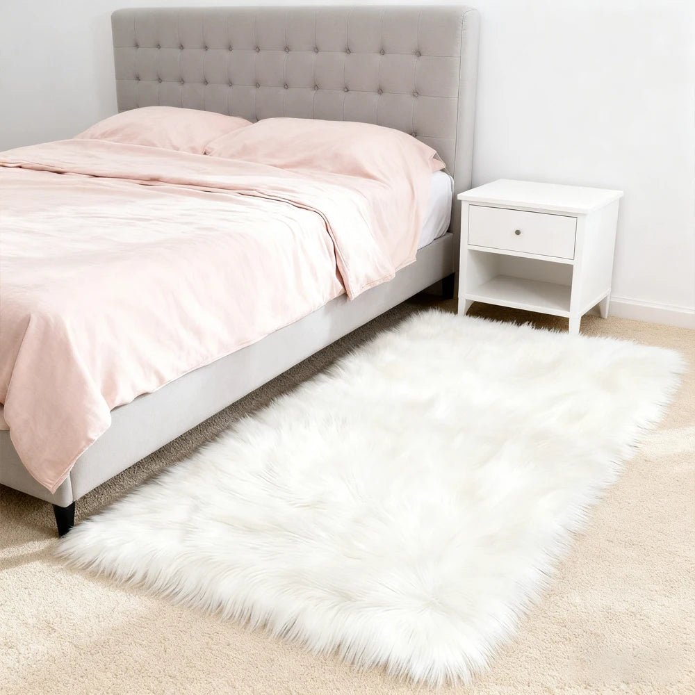 Premium Plush Polyester Fluffy Area Rug For Cozy Home Decor