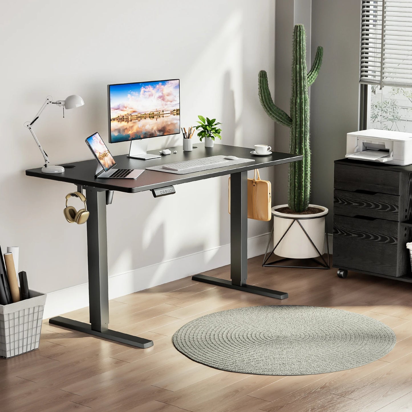 JHK Ergonomic Electric Standing Desk Height Adjustable Office Computer Table