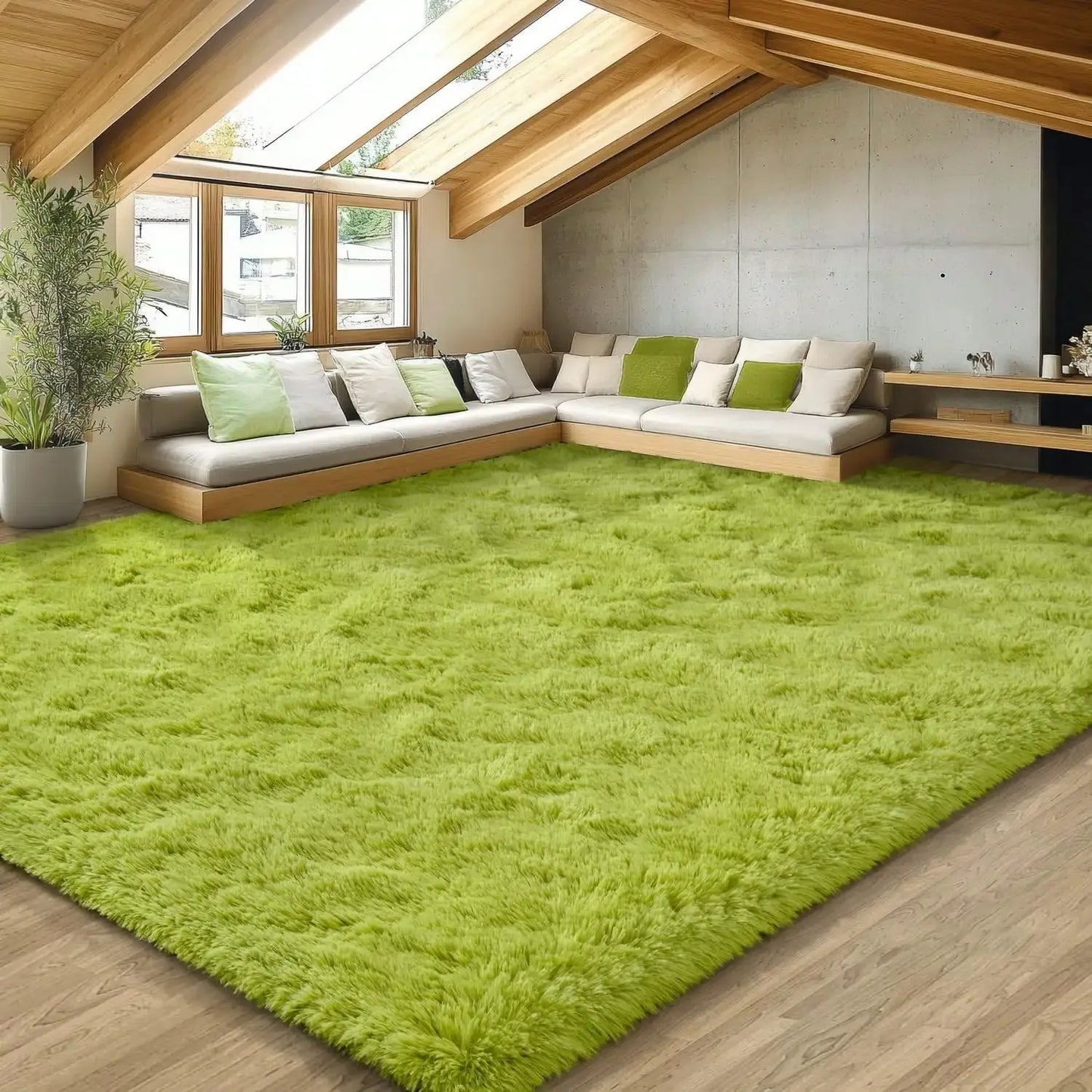 Soft Thick Non Slip Polyester Plush Long Pile Carpet