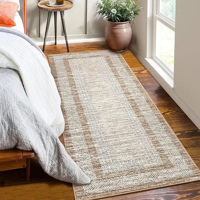HiMISS Geometric Non Slip Runner Rug Soft Washable Carpet