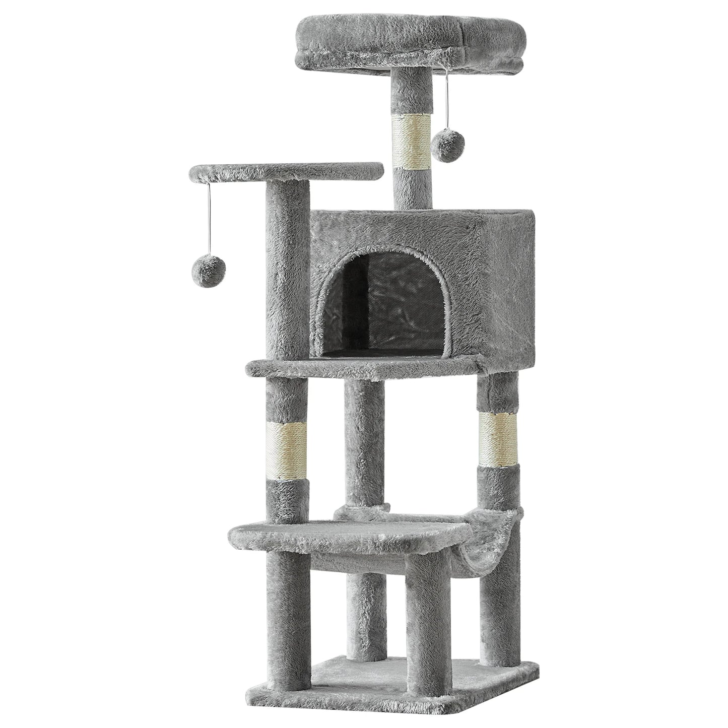 JHK Indoor Multi Cat Tower With Natural Sisal Scratching Posts