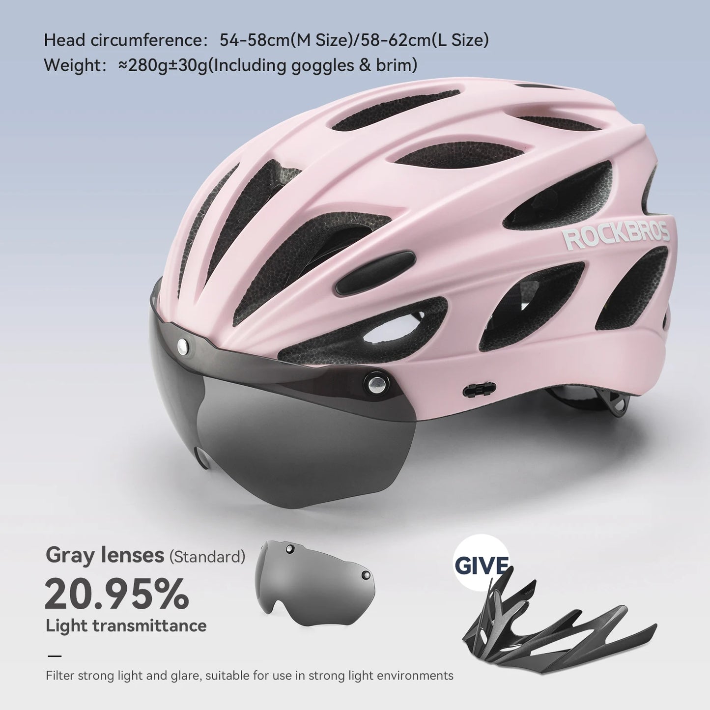 Rockbros Lightweight Cycling Helmet With Integrated Goggles