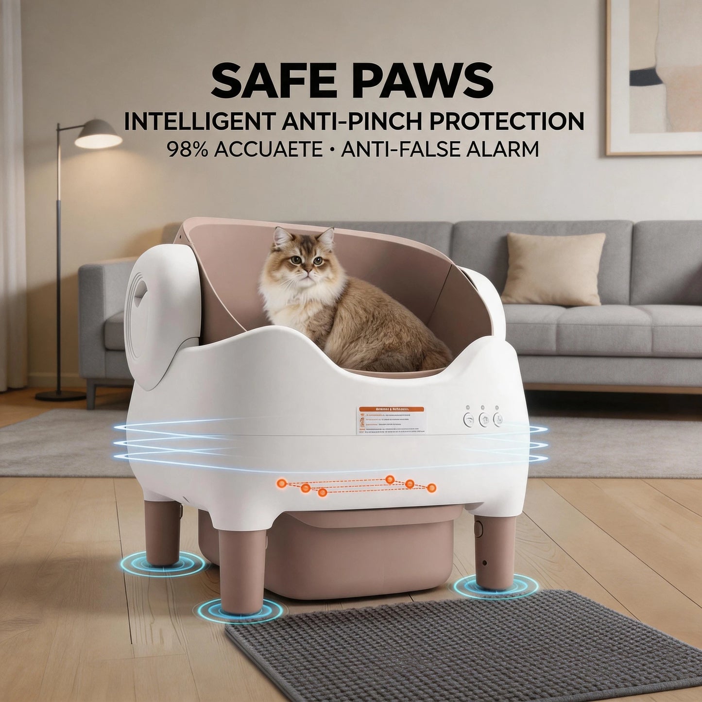 NestPawly Self Cleaning App Control Litter Box Cats Odor Free