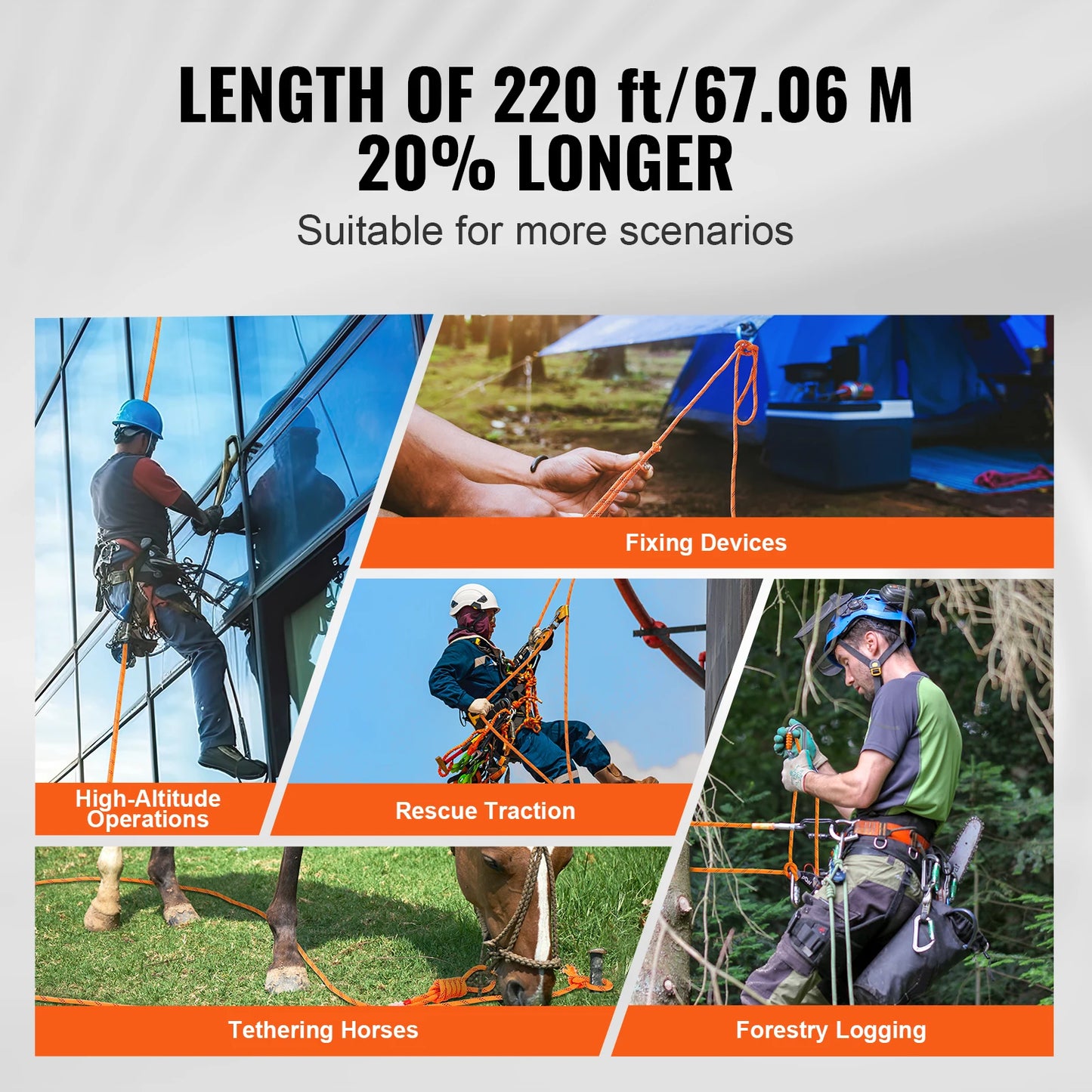 SucceBuy Polyester Rope For Outdoor Camping Rescue And Rappelling Gear