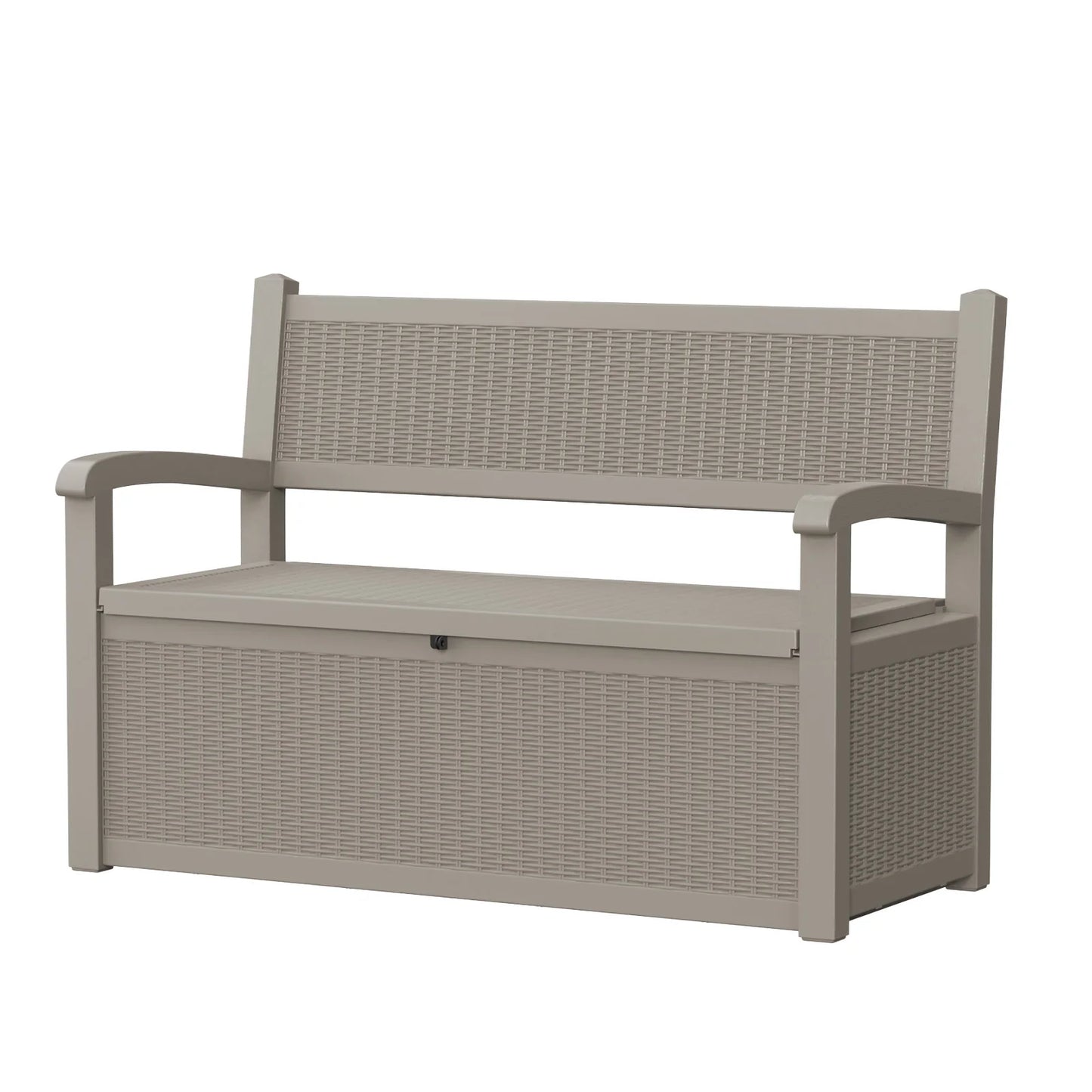 Outdoor Rattan Style Weatherproof Storage Bench With Seat For Garden