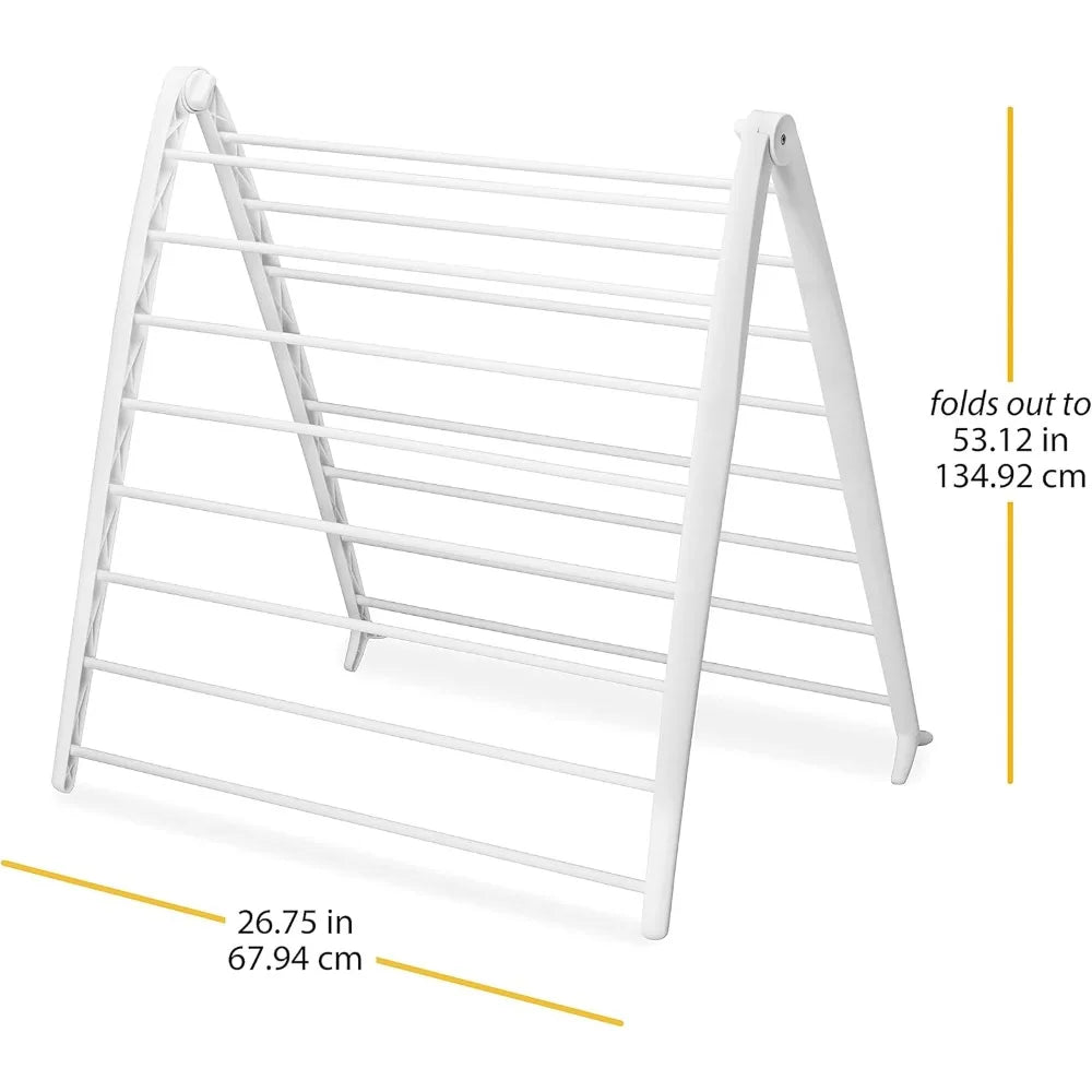 NBVCX Folding Indoor Freestanding Clothes Drying Rack Metal Frame Compact