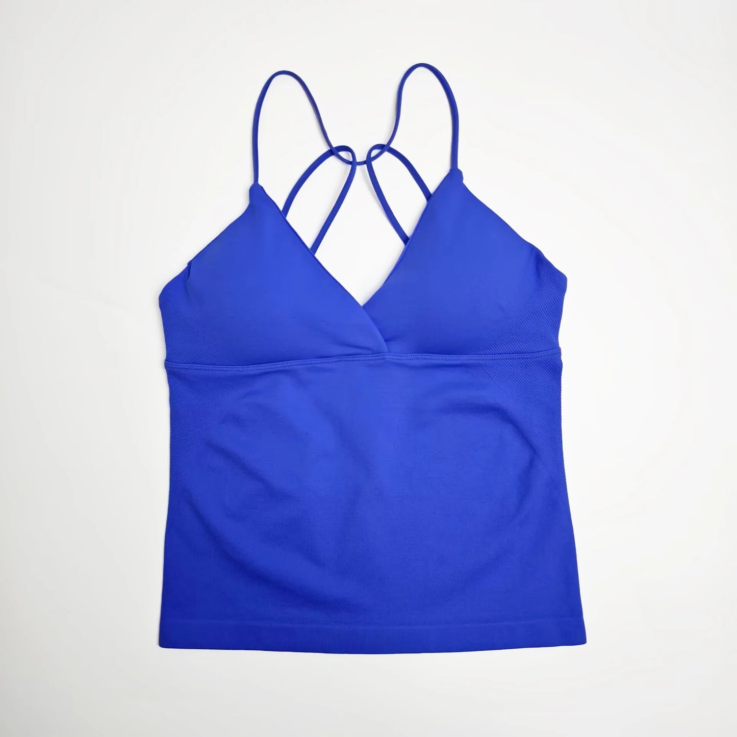 Nclagen Women Seamless Twist Front Longline Yoga Top